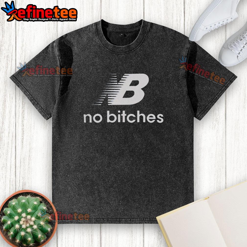 premium-no-bitches-nb-washed-t-shirt Premium No Bitches NB Washed T-Shirt in light blue, featuring a relaxed fit and trendy design for casual wear.