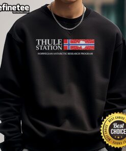 Premium Norwegian flag sweatshirt from Thule Station, supporting the Norwegian Antarctic Research Program.