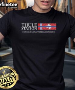 Premium Norwegian Flag Thule Station T-Shirt for Antarctic Research Program, featuring a vibrant design and comfortable fit.