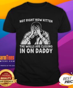 Premium Not Right Now Kitten T-Shirt featuring a playful kitten with a humorous phrase about feeling overwhelmed.