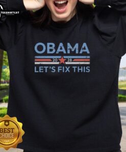 Alt Text: Premium Obama 2028 Political Protest Rally sweatshirt showcasing a bold design advocating for change.