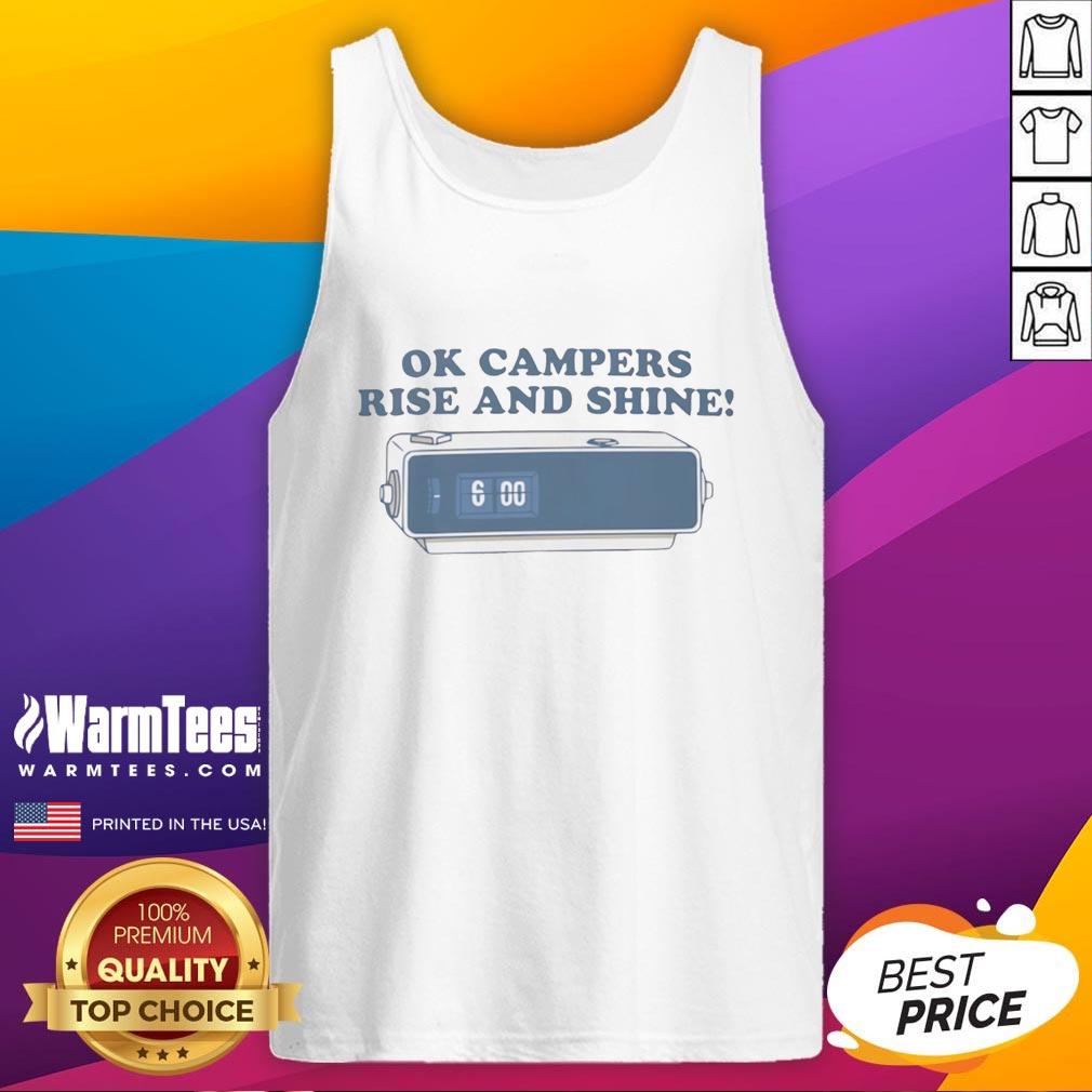 premium-ok-campers-rise-and-shine-tank-top Premium Ok Campers Rise and Shine Tank Top in vibrant colors, perfect for outdoor adventures and summer activities.