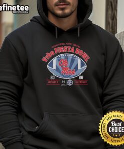 Premium Ole Miss Football Fiesta Bowl hoodie featuring team colors and logo, perfect for fans and game day.