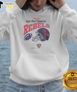 Premium Ole Miss Rebels Beat Georgia Bulldogs 2026 Sugar Bowl Champions Hoodie featuring team colors and logo.