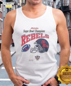 Premium Ole Miss Rebels beat Georgia Bulldogs 2026 Sugar Bowl champions tank top featuring team colors and logo.