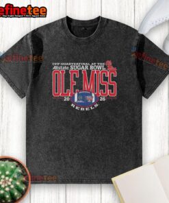 Premium Ole Miss Rebels CFP Allstate Sugar Bowl Champions 2026 washed t-shirt featuring team logo and vibrant colors.