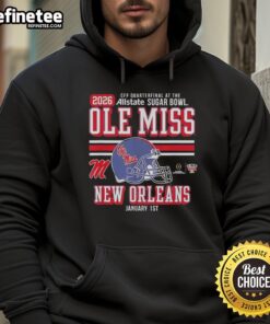 Premium Ole Miss Rebels CFP Quarterfinal hoodie for the 2025-2026 Sugar Bowl, showcasing team spirit and style.
