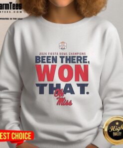 Premium Ole Miss Rebels Fiesta Bowl Champions 2026 Sweatshirt featuring vibrant team colors and logo for ultimate fan style.