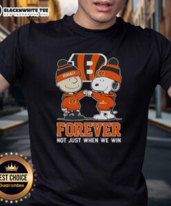Alt Text: Premium Peanut Snoopy Charlie Brown Cincinnati Bengals T-Shirt celebrating team spirit, not just for wins.