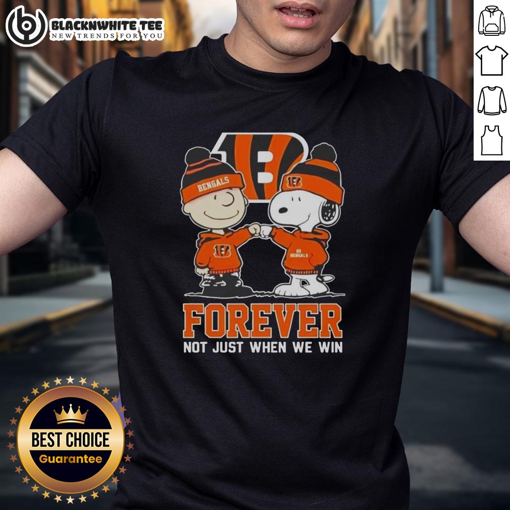 Premium Peanut Snoopy Charlie Brown Cincinnati Bengals Forever Not Just When We Win T-Shirt Alt Text: Premium Peanut Snoopy Charlie Brown Cincinnati Bengals T-Shirt celebrating team spirit, not just for wins.