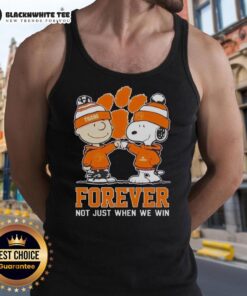 Premium Peanut Snoopy and Charlie Brown tank top for Clemson Tigers fans, celebrating loyalty beyond winning.