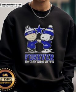 Premium Peanut Snoopy and Charlie Brown Dallas Cowboys sweatshirt, perfect for fans celebrating team spirit year-round.