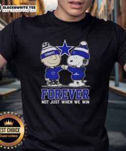 Alt Text: Premium Peanut Snoopy Charlie Brown Dallas Cowboys Forever T-Shirt showcasing team spirit and fun for fans.