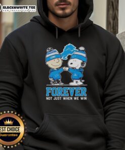 Premium Peanut Snoopy and Charlie Brown hoodie for Detroit Lions fans, celebrating loyalty beyond wins.