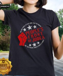 Premium Judean Peoples Front ladies tee featuring humorous anti-Roman graphic for fans of Monty Python and quirky apparel.