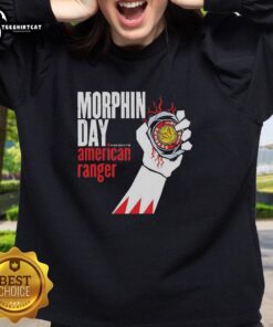 Premium Power Rangers Morphin Day sweatshirt featuring American range design, perfect for fans and casual wear.