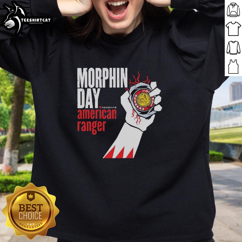 premium-power-rangers-morphin-day-presents-american-range-sweatshirt Premium Power Rangers Morphin Day sweatshirt featuring American range design, perfect for fans and casual wear.