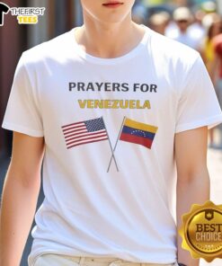 Alt Text: Premium Prayer For Venezuela Flag T-Shirt featuring a vibrant Venezuelan flag design on a comfortable, stylish tee.