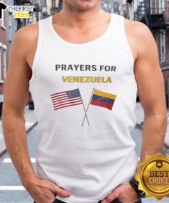Premium Prayer for Venezuela flag tank top featuring vibrant colors and a stylish design for patriotic wear.