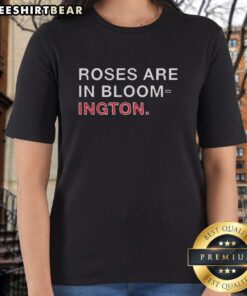 Premium roses bloom in Bloomington, Indiana, showcasing Hoosiers Football Rose Bowl 2025 Ladies Tee design.