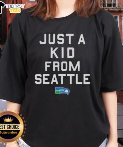 Premium Seattle Seahawks Just A Kid From Seattle ladies tee featuring vibrant team colors and stylish design.
