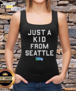 Premium Seattle Seahawks 'Just A Kid From Seattle' tank top, perfect for fans showing team spirit and style.
