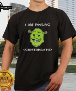 Alt Text: Premium Shrek I Am Feeling Ogrestimulated T-Shirt showcasing vibrant design and comfortable fit for fans.