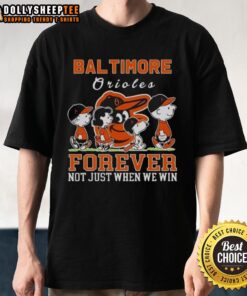 Premium Snoopy and Charlie Brown Baltimore Orioles baseball T-shirt, perfect for fans celebrating the team beyond just wins.
