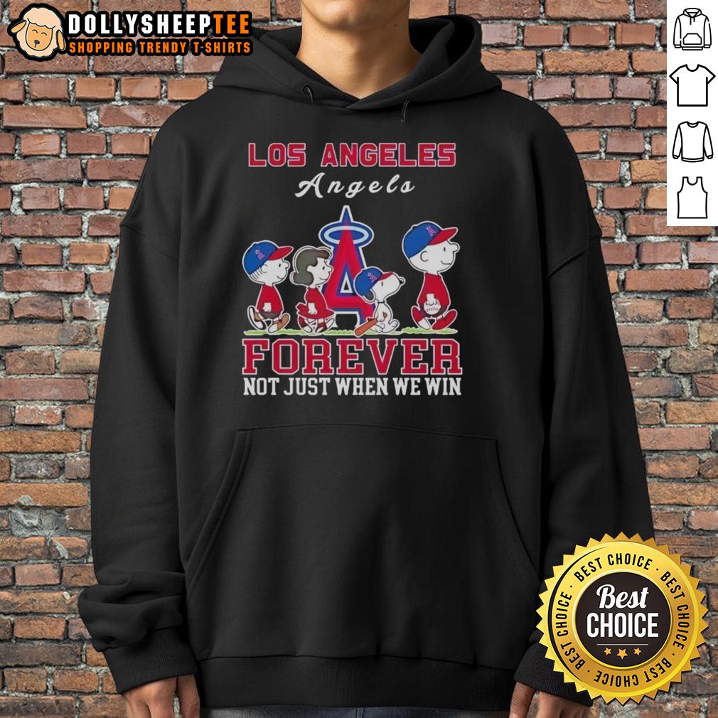 Premium Snoopy And Charlie Brown Los Angeles Angels Baseball Forever Not Just When We Win Hoodie Premium Snoopy and Charlie Brown Los Angeles Angels baseball hoodie, celebrating fandom with 'Forever, Not Just When We Win' design.