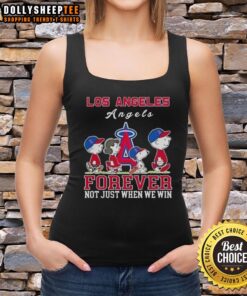 Alt Text: Premium Snoopy and Charlie Brown Los Angeles Angels baseball tank top, celebrating fandom beyond just winning.