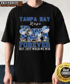 Alt Text: Premium Snoopy and Charlie Brown Tampa Bay Rays shirt, celebrating loyalty with Forever, Not Just When We Win design.