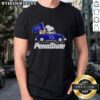 Alt Text: Premium Snoopy and Woodstock driving Penn State Nittany Lions T-shirt featuring vibrant graphics and a fun design.