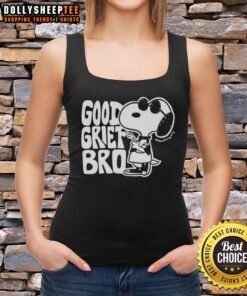 Premium Snoopy Good Grief Bro graphic tank top featuring a vibrant design of Snoopy in casual wear.