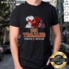 Alt Text: Premium Snoopy X USC Trojans football fan T-shirt featuring a helmet design, perfect for win or lose game days.