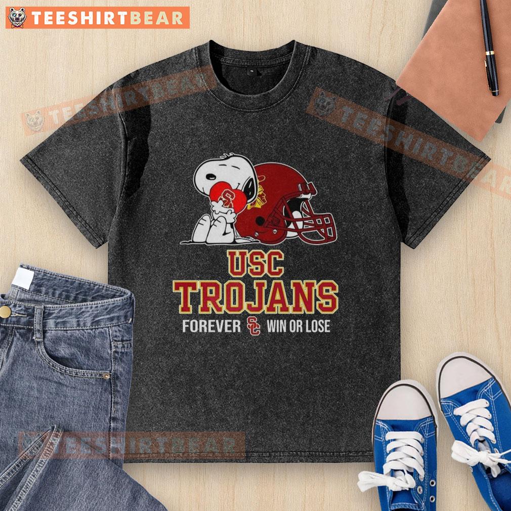 premium-snoopy-x-usc-trojans-football-fan-forever-winor-lose-helmet-washed-t-shirt Premium Snoopy X USC Trojans Football t-shirt featuring helmet design, perfect for fans win or lose.