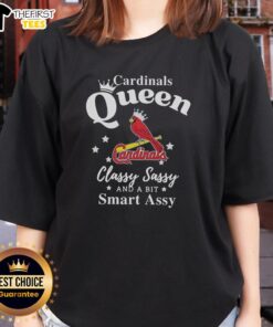 Alt Text: Premium St. Louis Cardinals ladies tee featuring Classy, Sassy, and a Bit Smart-Assy design for stylish fans.