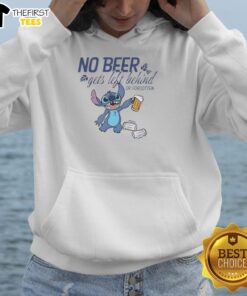 Alt Text: Premium Stitch hoodie with No Beer Gets Left Behind or Forgotten slogan, perfect for beer lovers and casual wear.