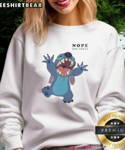 Premium Stitch Nope Not Today Sweatshirt in cozy fabric, featuring a bold graphic design, perfect for casual wear.