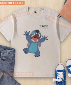 Premium Stitch Nope Not Today Washed T-Shirt in soft fabric, featuring a relaxed fit and trendy design for casual wear.