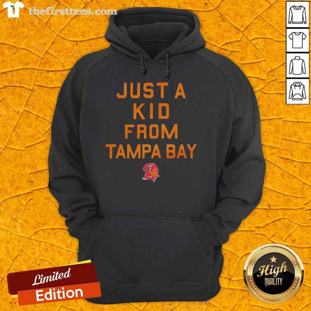 premium-tampa-bay-buccaneers-just-a-kid-from-tampa-bay-hoodie Premium Tampa Bay Buccaneers 'Just A Kid From Tampa Bay' hoodie in red, perfect for fans showcasing team spirit.