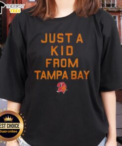 Premium Tampa Bay Buccaneers Just A Kid From Tampa Bay Ladies Tee in vibrant colors, perfect for fans showing team spirit.