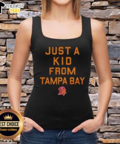 Premium Tampa Bay Buccaneers 'Just A Kid From Tampa Bay' tank top, perfect for fans showcasing team pride.