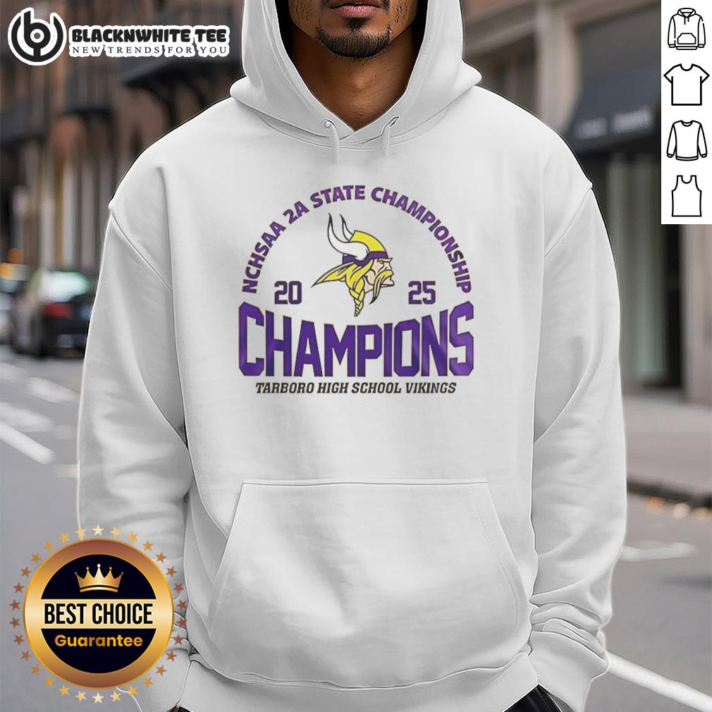 Premium Tarboro High School Vikings 2025 Nchsaa 2A State Championship Hoodie Premium Tarboro High School Vikings 2025 NCHSAA 2A State Championship hoodie featuring team colors and logo.