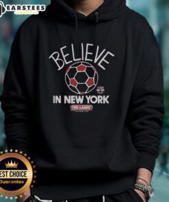 Premium Ted Lasso Believe X Red Bull New York Hoodie featuring vibrant colors and a comfortable fit for fans.