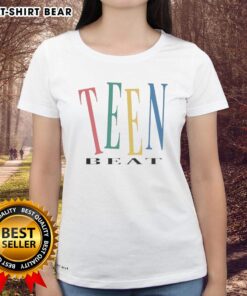 Premium Teen Beat nostalgic ladies tee featuring vibrant graphics and retro design, perfect for fans of 90s pop culture.