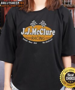 Premium The Cannonball Run J.J. McClure Racing Land Sea Air We Deliver ladies tee featuring vibrant graphics and comfortable fit.