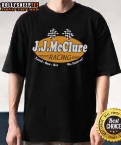 Premium The Cannonball Run J.J. McClure Racing Land Sea Air T-Shirt featuring vibrant graphics and comfortable fit.