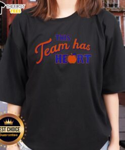 Premium New York Mets ladies tee featuring 'This Team Has Heart' design, perfect for passionate baseball fans.