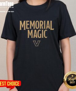 Alt Text: Premium Vanderbilt Commodores Basketball Memorial Magic Ladies Tee featuring team colors and logo for stylish fans.