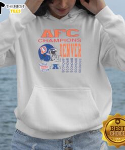 Premium Vintage NFL Denver Broncos AFC Champions 1989 Hoodie featuring classic team colors and logo.